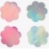 Secretplay 100 Fetish Rožinė Secret Play WOW BOOBS! Holographic Flower Nipple Covers Set, Sidabrinis &amp; Rožinė, 7.5cm