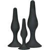 ToyJoy Curvy Companions 3-Piece Anal Plug Set Juodas Silicone Ergonomic