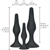 ToyJoy Curvy Companions 3-Piece Anal Plug Set Juodas Silicone Ergonomic