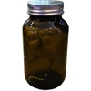 Rudas stiklinis indelis su metaliniu dangteliu, 200 ml