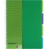Bloknotas ADAMANT, Optima, A4, langeliais, 120 lapų, 70gsm, su spirale šone, žalios sp. plastikinis viršelis