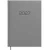 Darbo kalendorius Timer Daytime Prestige 2027 m, A5, pilkos spalvos, minkštas PU viršelis