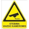 Lipnus ženklas STEBIMA VAIZDO KAMEROMIS, 140x120mm