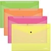 Plastikinis vokas su spaustuku GLOSSY NEON, ErichKrause, A4, 180mkr, permatomas, 4 sp.