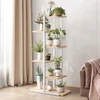 Augalų lentyna LAZYhome, 6 lentynos, balta ir smėlio