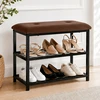Perfectmarketsource Hk Batų lentyna su suoliuku, 61x31x51 cm, ruda/juoda