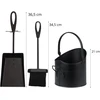 Židinio įrankių rinkinys HAGE, 21 cm, juodas