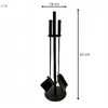 Židinio įrankių rinkinys HAGE, 62 cm, juodas