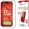 Apple iPhone 17 Pro Max Premium ekrano apsauginis stiklas, pilnai apsaugotas nuo atspindžių, pagamintas iš „Displex“ skaidraus stiklo.