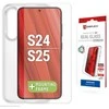 „Samsung Galaxy S25/S24“ tikras ekrano stiklas + dėklas, pagamintas iš „Displex“ skaidraus