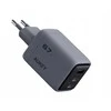 Sieninis įkroviklis 67W 2xUSB-C, 1xUSB, PD GaN by Aukey Dark Pilkas
