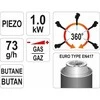 Dujinis degiklis 360° su pjezu