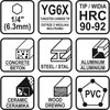 Grąžtas Grąžtų rinkinys su Hex 6.3 mm (1/4") galu | universalūs | 4 - 10 mm | 5 vnt