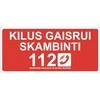 Lipdukas "Kilus gaisrui skambinti 112" 100x180mm