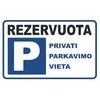 Plastikinė lentelė REZERVUOTA 140x250mm