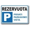 Plastikinė lentelė REZERVUOTA 200x300mm