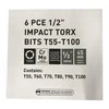 Smūginiai antgaliai | 12,5 mm (1/2") | T-Star (Torx)T55-T100 6 vnt