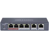 Šakotuvas 6 prievadų, 4 PoE prievadų komutatorius Hikvision DS-3E0106P-E/M