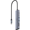 „Cudy UH407 PortMate USB-C 7-in-1“ šakotuvai, 4K 60Hz HDMI USB-C PD USB-A SD TF aliuminio pilka
