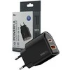 Greitojo įkrovimo įkroviklis FIT2 K22 30W su USB-C PD ir USB-A QC, juodas
