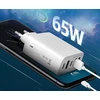 Įkroviklis 65W GaN 5 prievadų USB-A ir USB-C spartusis PD QC3.0 EU kištukas