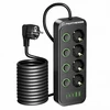 Ilgintuvas Pantherise, 4 lizdai, 2x USB-A, 3x USB-C, atskiri jungikliai, 5 m
