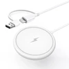 Indukcinis magnetinis įkroviklis Pantherise MagSafe 15W, USB-C/USB-A, baltas