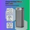 Greitojo įkrovimo išorinė baterija FIT2 K52-6 20000mAh 22.5W su įmontuotais kabeliais, juoda