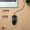 Optinė pelė su laidu FIT2 M2, USB, 1000 DPI, juoda