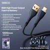 Greito įkrovimo kabelis REMAX RC-C065 66W USB-A į USB-C, 1.2m, juodas