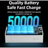 Išorinė baterija (Powerbank) REMAX RPP-321 50000mAh su LED prožektoriumi ir ekranu, juoda: Spalva - Balta