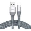 Duomenų kabelis REMAX RC-152m 2.4A USB-A į Micro USB, 1m, su LED apšvietimu: Spalva - Pilka