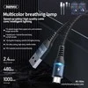 Duomenų kabelis REMAX RC-152m 2.4A USB-A į Micro USB, 1m, su LED apšvietimu: Spalva - Pilka