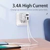 Sieninis įkroviklis Remax RP-U43 4x USB 3.4A - Baltas