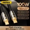 USB-C laidas USB-C Remax Explore, RC-C062, 1.2 m, 100 W, (juodas)