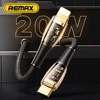 Greito įkrovimo kabelis REMAX RC-C061 20W PD permatomas USB-C į Lightning: Spalva - Mėlyna