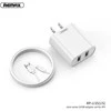 Sieninio įkroviklio rinkinys REMAX RP-U35 2.1A 2×USB su Lightning kabeliu, JAV kištukas