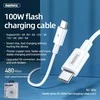 USB-C laidas su USB-C Remax Marlik, 2m, 100W (baltas)