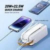 Išorinė baterija (Powerbank) REMAX RPP-565 60000mAh su įmontuotais kabeliais ir LED šviestuvu, pilka