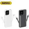 Išorinė baterija (Powerbank) REMAX RPP-657 10000mAh 2.4A su įmontuotais kabeliais ir ekranu, juoda