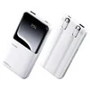 Greito įkrovimo išorinė baterija (Powerbank) REMAX RPP-679 10000mAh su 2 įmontuotais kabeliais, balta