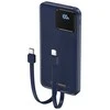 Išorinė baterija (Powerbank) REMAX RPP-500 10000mAh su įmontuotais Type-C ir Lightning kabeliais, juoda: Spalva - Šviesiai mėlyna