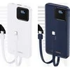 Išorinė baterija (Powerbank) REMAX RPP-500 10000mAh su įmontuotais Type-C ir Lightning kabeliais, juoda: Spalva - Šviesiai mėlyna