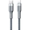 Greito įkrovimo kabelis REMAX RC-009 18W PD USB-C į Lightning: Spalva - Sidabrinė