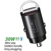 Automobilinis įkroviklis REMAX RCC110 Mini 30W USB + USB-C, greitas: Spalva - Juoda