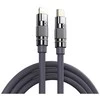Greito įkrovimo kabelis REMAX RC-C053 20W PD cinko lydinio su apšvietimu USB-C į Lightning: Spalva - Tamsiai pilka