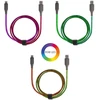 USB Type-C įkrovimo kabelis Livoo TEA298 su RGB apšvietimu, 15 W, 1 m, juodas