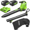 Akumuliatorinis lapų siurblys-pūstuvas Greenworks BL48L421-01; 2x24 V; 2x4,0 Ah akum.