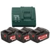 Akumuliatorius Metabo 18 V; 5,2 Ah; Li-ion; 3 vnt. + pakrovėjas Metabo ASC 30-36
