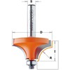 Apvalinimo freza CMT 939.187.11; 18,7/12,7 mm; su guoliu